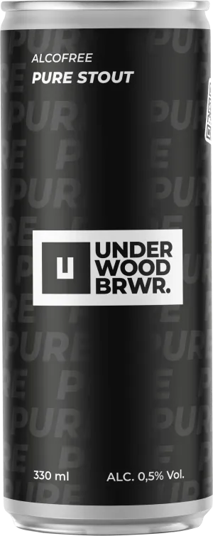 [100000940] Пиво Underwood Pure Stout, ABV 0.5%, 0.33л