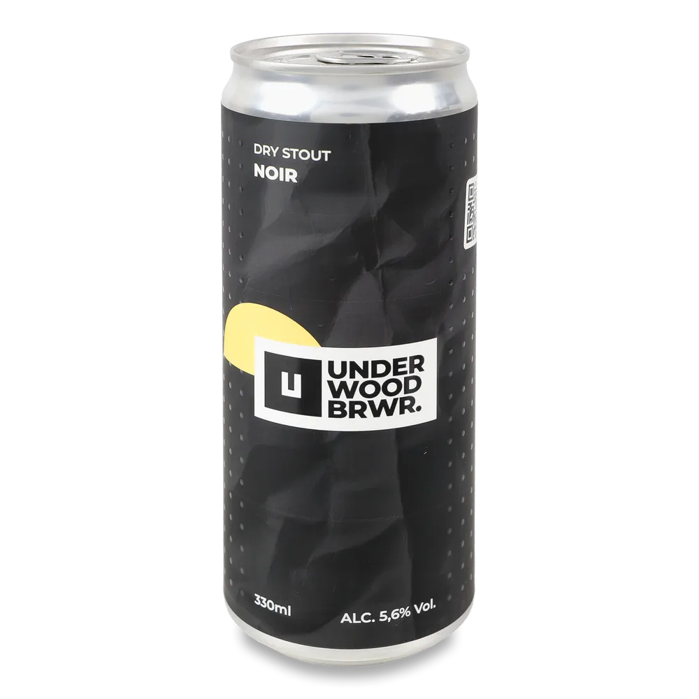 Пиво Underwood Noir Stout Dry Stout, ABV 5.6%, 0.33л