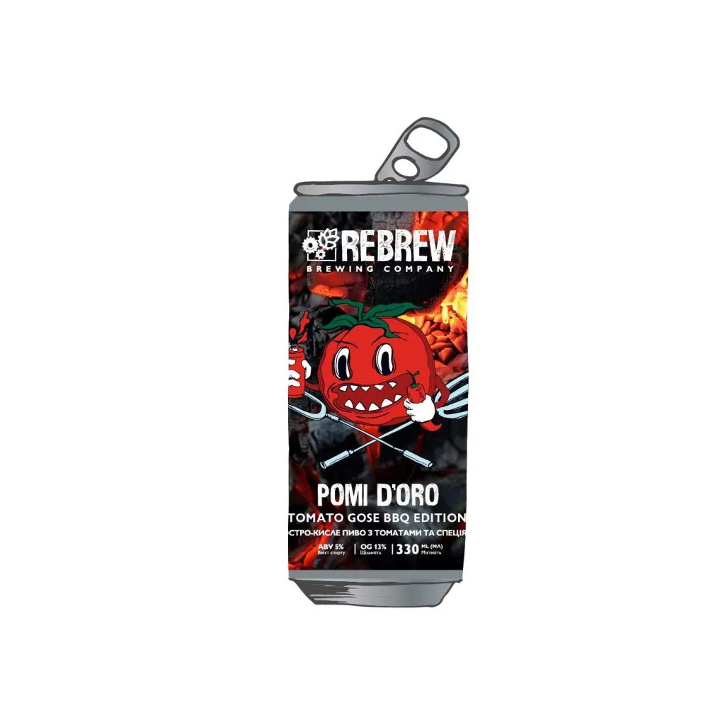 [100000746] Пиво Rebrew Pomi D'Oro BBQ Edition Tomato Gose, ABV 5%, 0.33 л