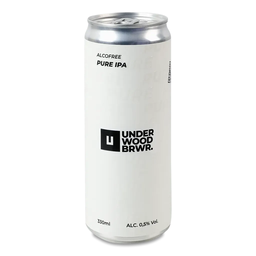 [100000939] Пиво Underwood Pure IPA Alcofree, ABV 0.5%, 0.33 л