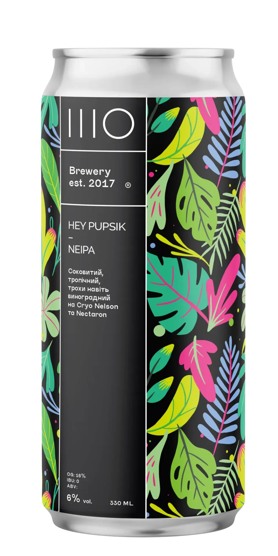 [100003555] Пиво ШО Hey Pupsik NEIPA, ABV 6%, 0.33л