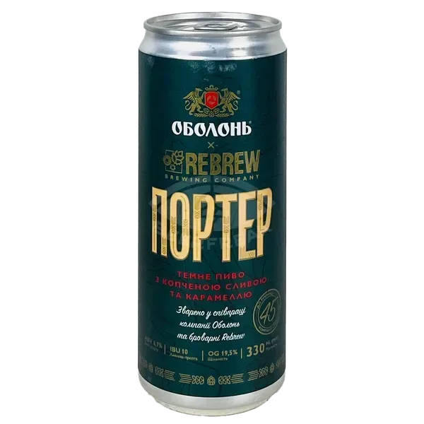 [100003507] Пиво Rebrew  x Оболонь Портер Porter, ABV 6,7%, 0.33л