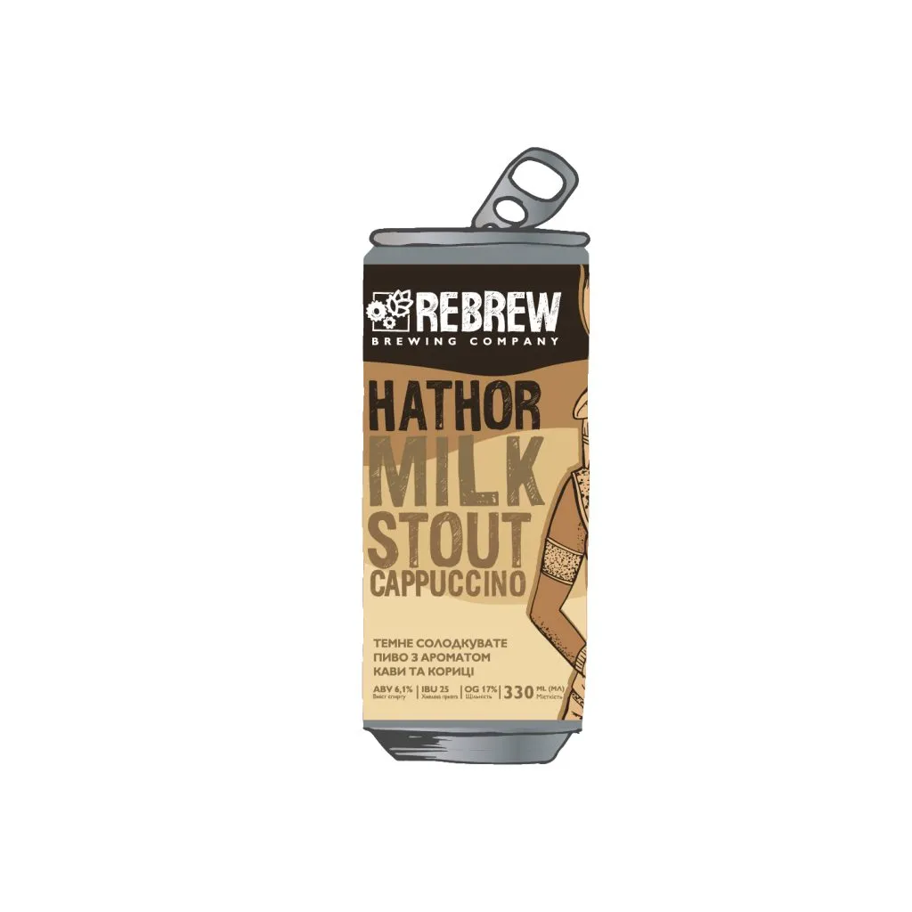 Пиво Rebrew Hathor Cappuchino Milk Stout, ABV 6,1%, 0.33л