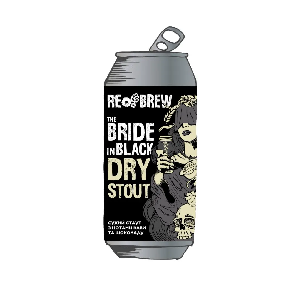 Пиво Rebrew The Bride In Black Dry Stout, ABV 4.5%, 0.5 л