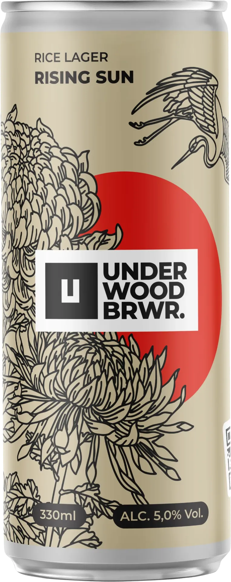Пиво Underwood Rising Sun Rice Lager, ABV 5%, 0.33 л