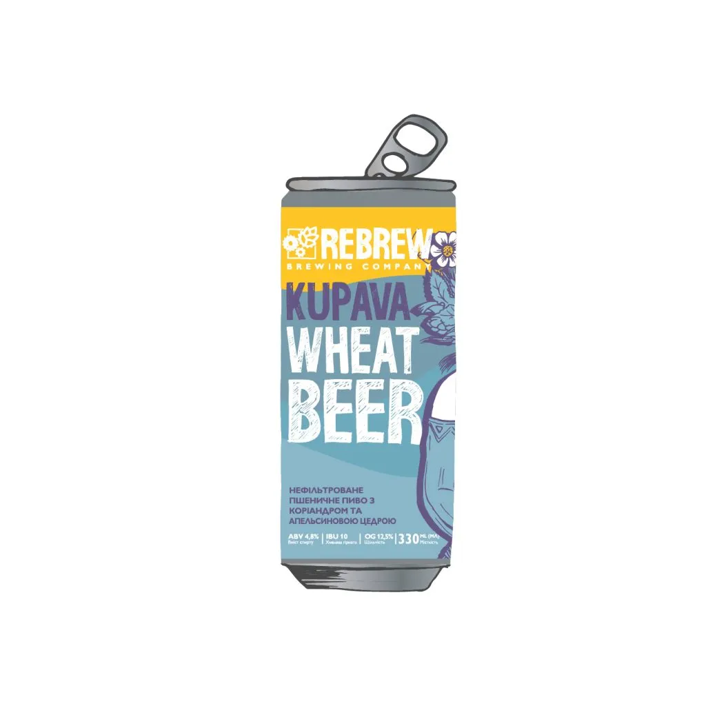 Пиво Rebrew Kupava Wheat Beer, ABV 4.8%, 0.5 л