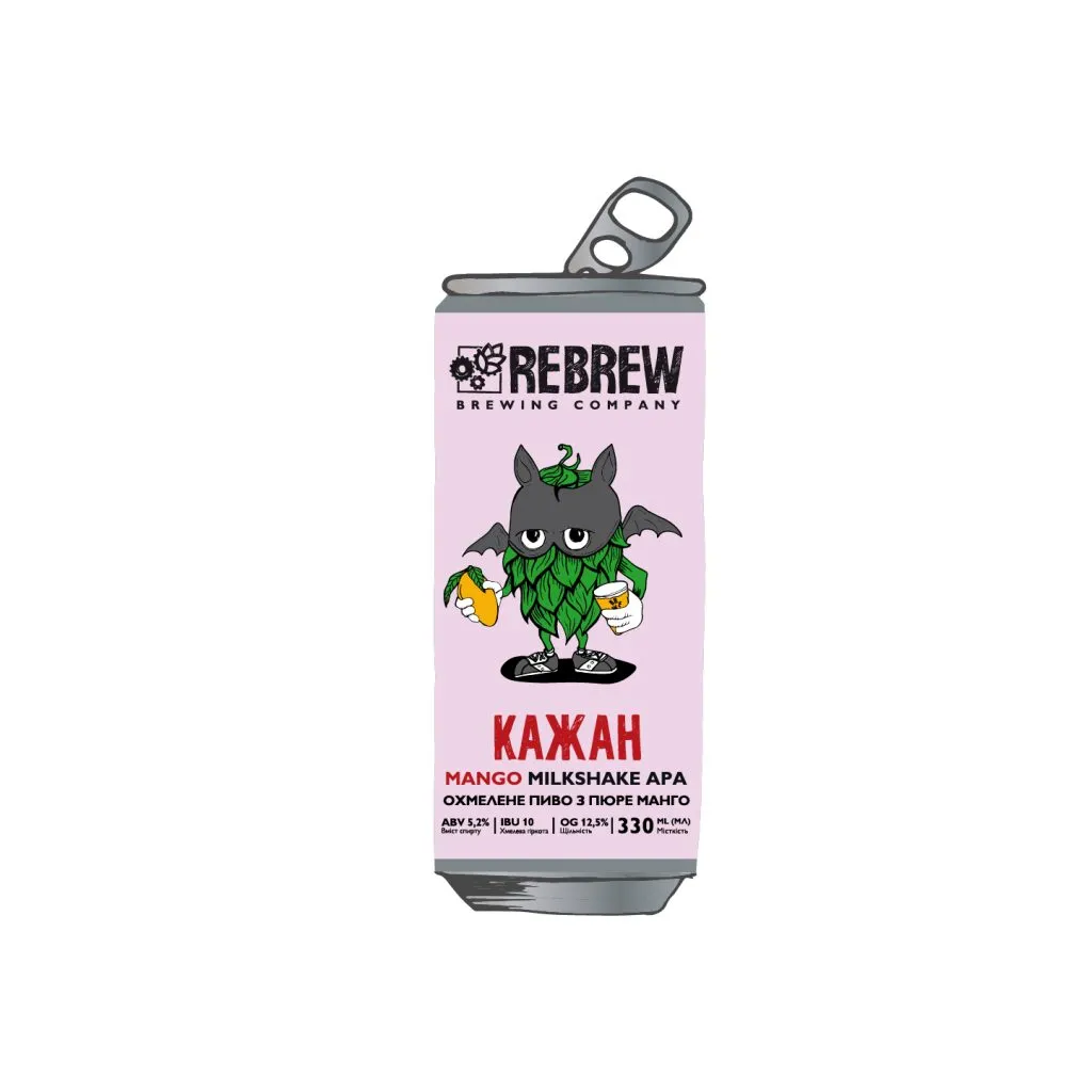 [100000790] Пиво Rebrew Кажан Milkshake APA, ABV 5.2%, 0.33 л