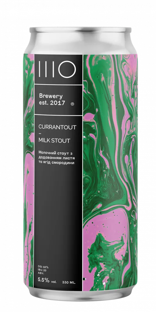 Пиво ШО Currantout Milk Stout, ABV 5.5%, 0.33л